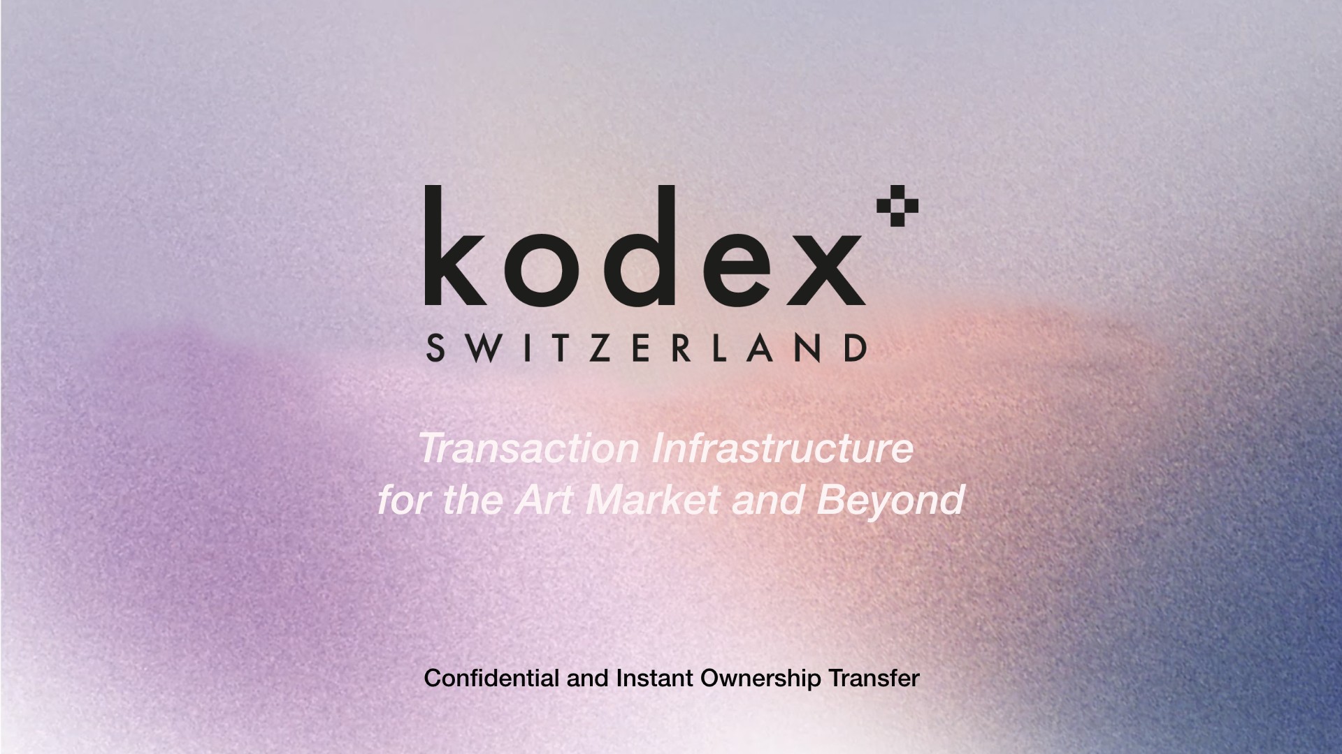kodex SWITZERLAND – Transaction infrastructure for the Art Market and Beyond